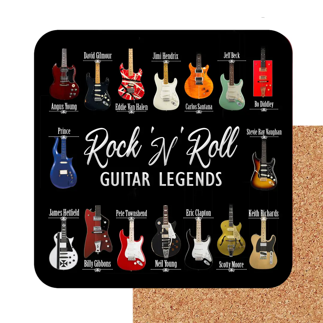 Sous-verres Guitar Legends -Ensemble de 6 pièces